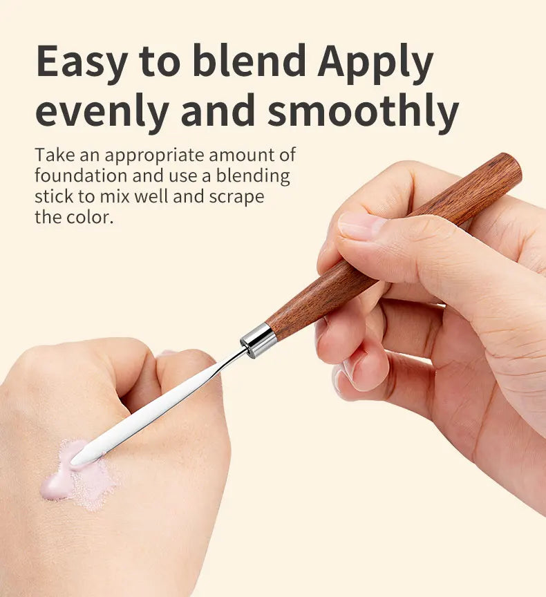 Spatule Inox Nail Art – Tige Mélangeuse Crème & Fond de Teint | Outil Mélange Maquillage & Accessoires