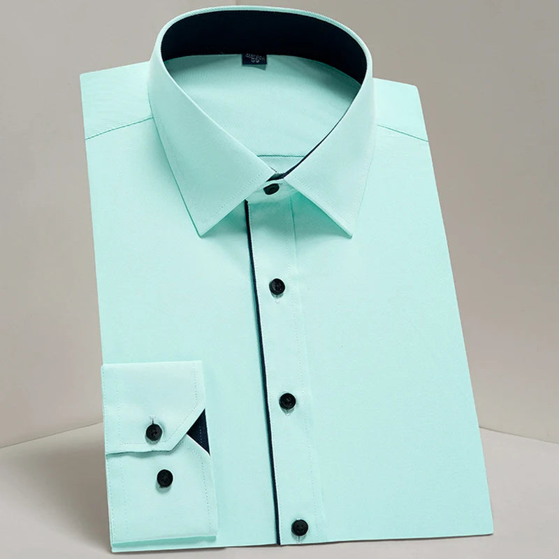 Chemise Homme Classique Manches Longues Coupe Standard Formelle Business Bureau Blanche Simple Élégante Casual – Chemise Dress Shirt Tendance | Mode Homme Premium