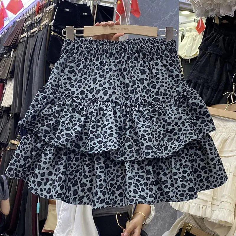 Mini Jupe Femme Balletcore Taille Haute Élastique Volantée Patchwork Lolita Style Coréen Kawaii Y2K – Jupe Courte Douce Sexy | Mode