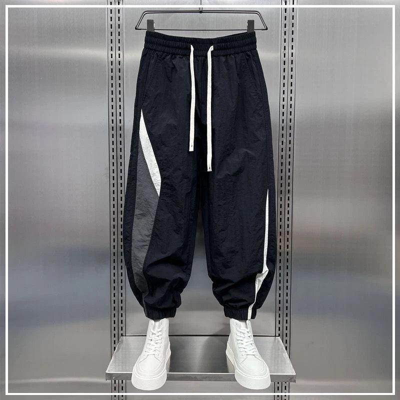 Pantalon Harlan Homme Séchage Rapide Rayé 2024 – Sport Casual Loose Patchwork Été