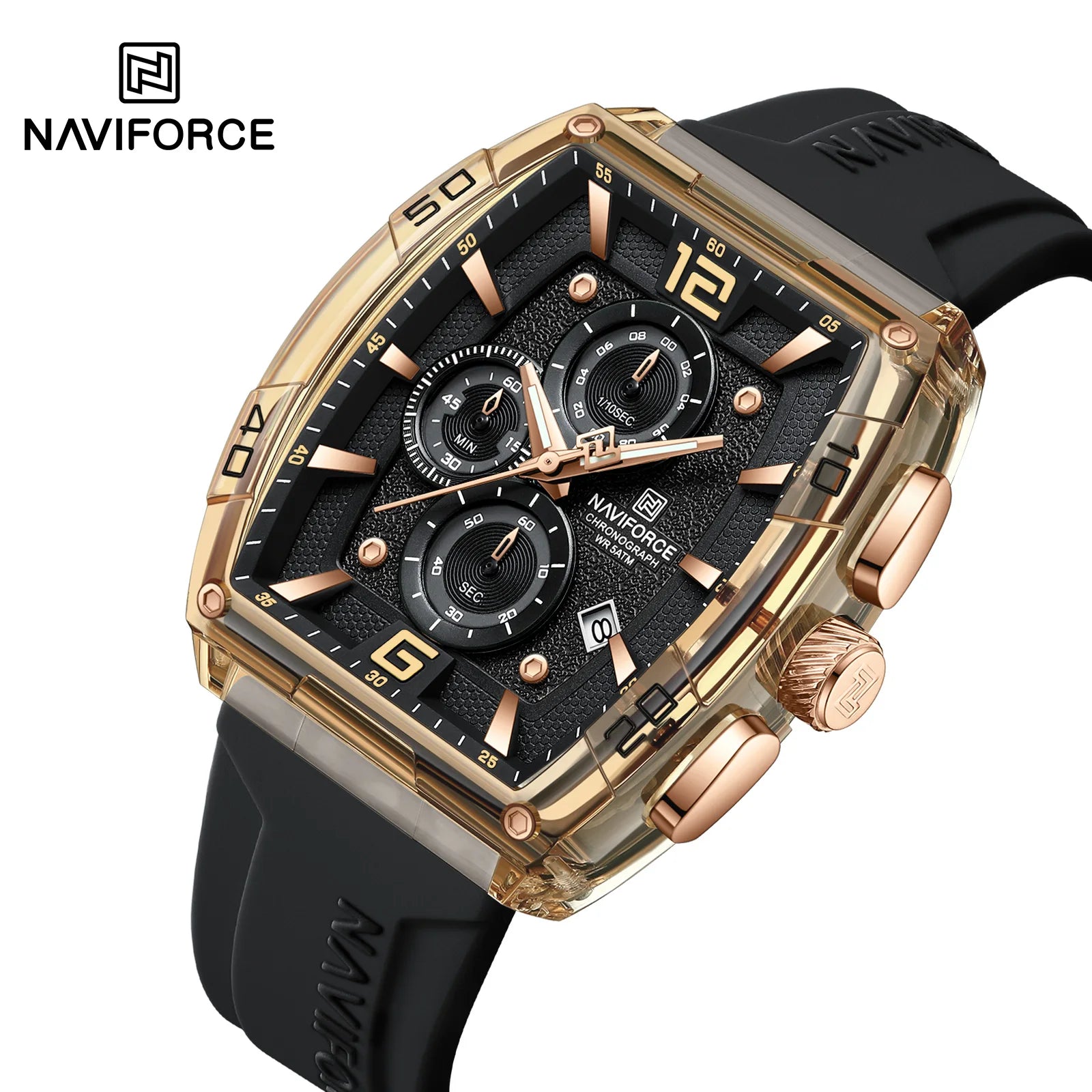 Herrenuhr NAVIFORCE 2025 Militär Sport Quarz – Wasserdicht 50M Silikon Datum Hohe Qualität