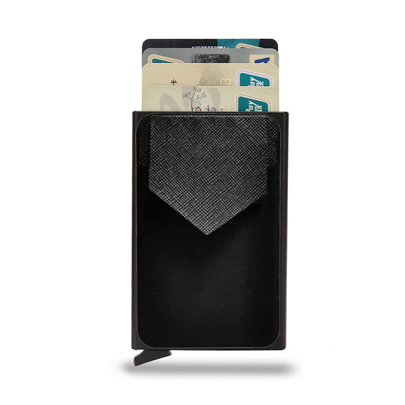 Portefeuille Homme RFID Slim Minimaliste – Porte-Cartes Métal Pop-Up Anti-Piratage