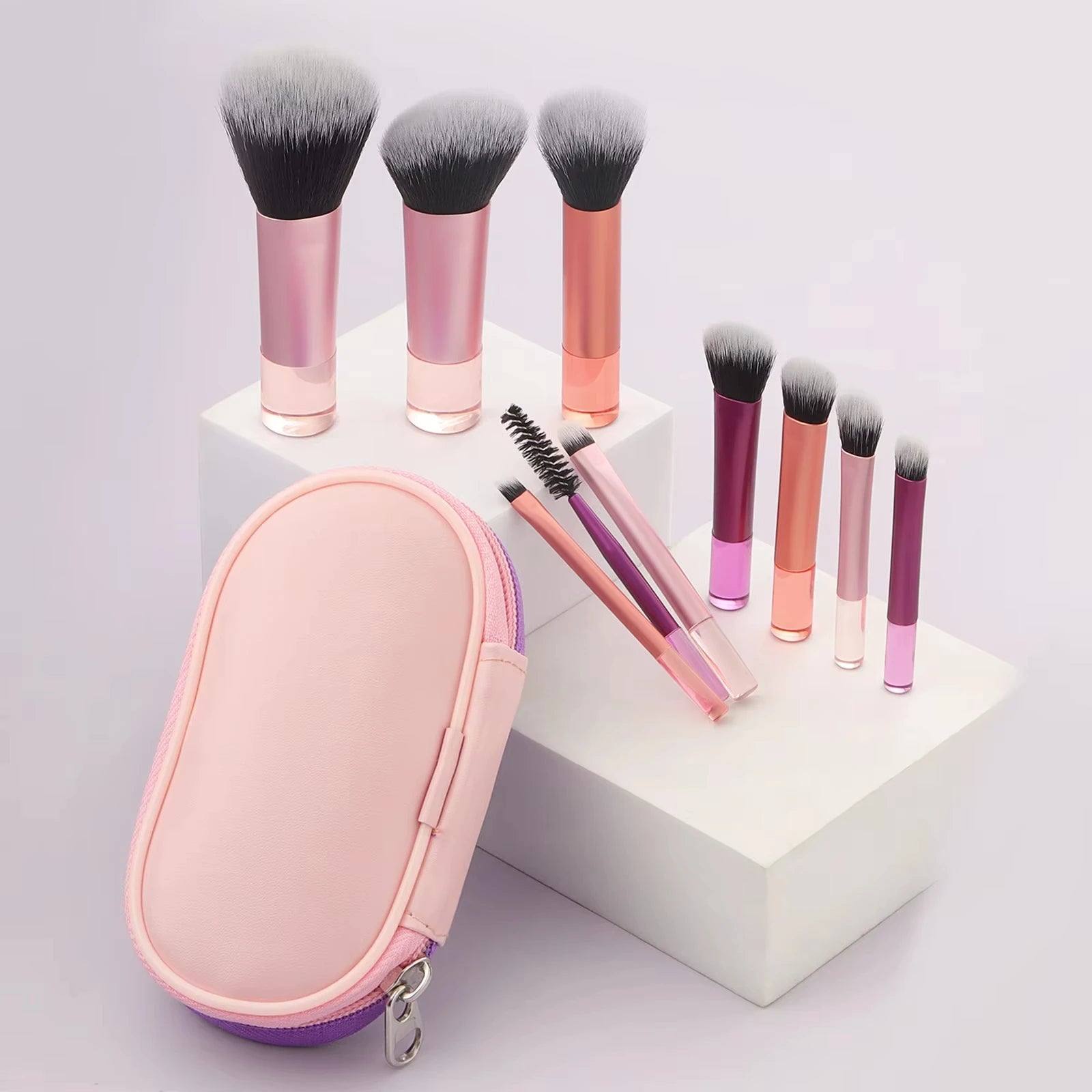 Kit 10 Pinceaux Maquillage Mini avec Pochette – Multifonction Maison & Voyage