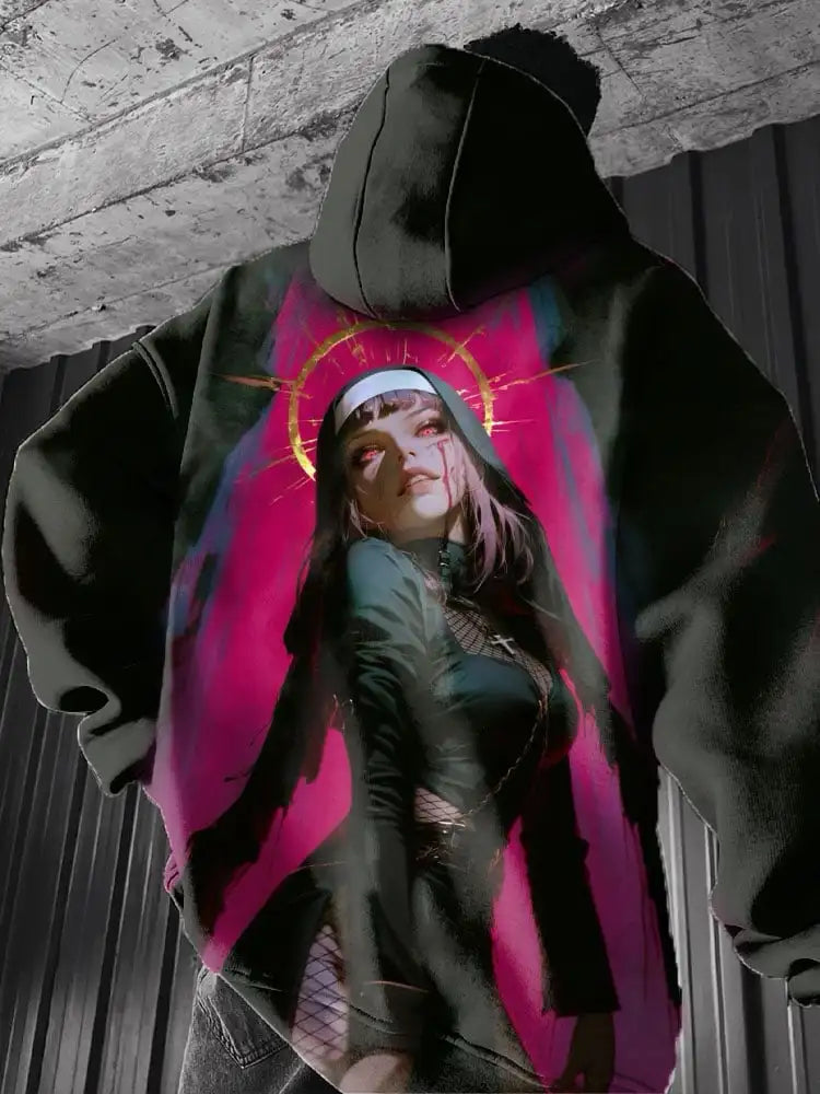 Herren-Kapuzenpullover Anime Girl 3D-Druck Oversize Langarm Pullover Casual Fashion Otaku Manga Trend Streetwear – Hoodie Anime Premium 3D Oversize | Herrenmode Anime Otaku Premium