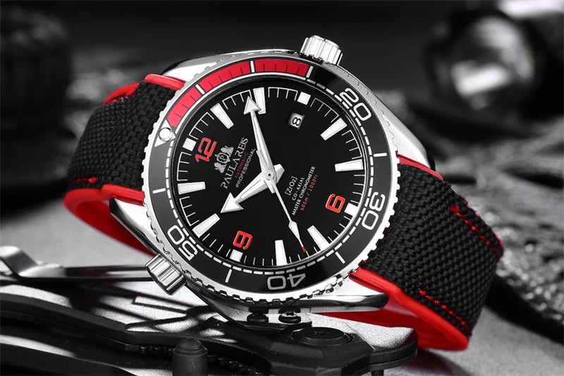 Herrenarmbanduhr Automatik Mechanisch Luxus – Gummiarmband Leuchtend Wasserdicht Kalender