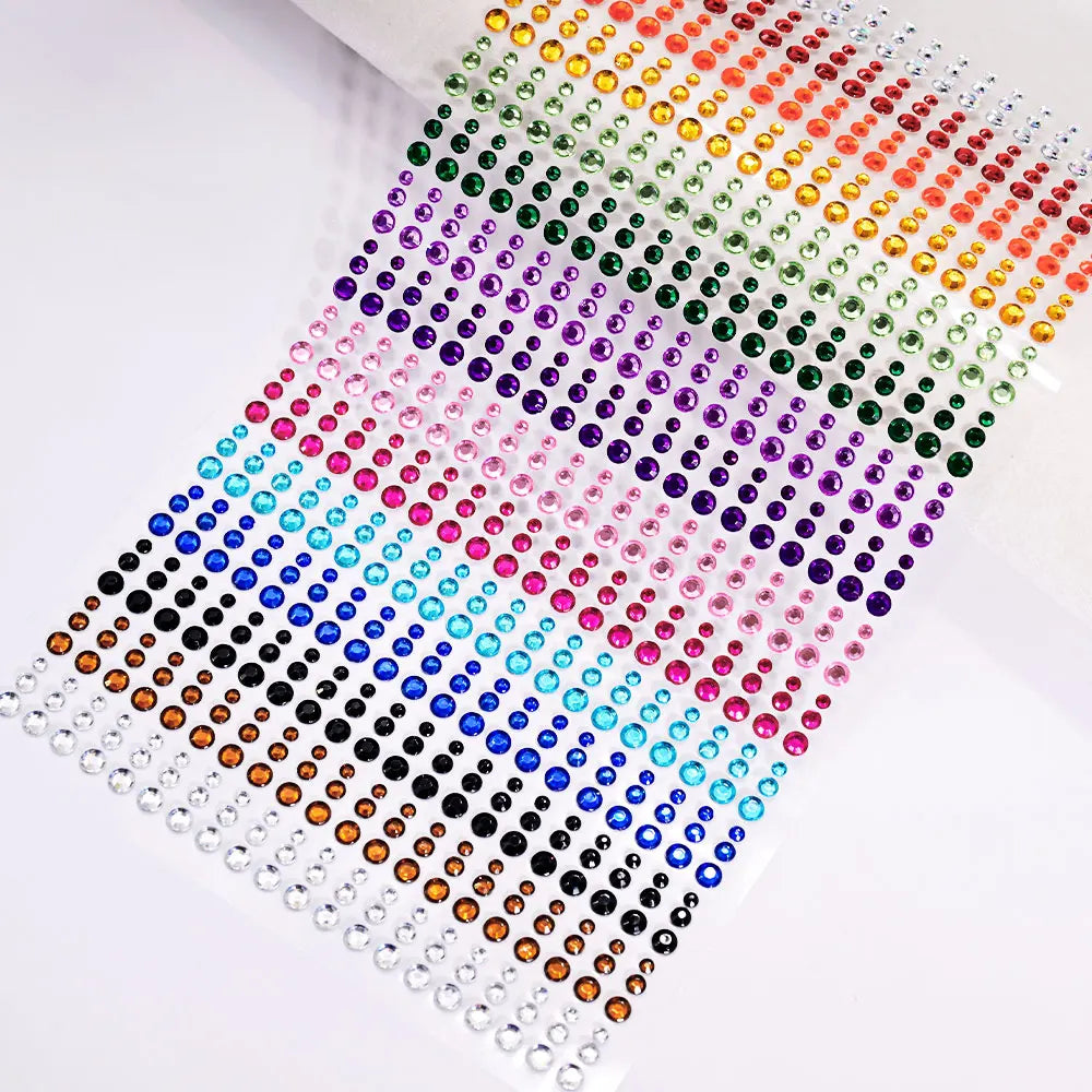 900 Strass Perle Visage 3/4/5mm – Stickers Autoadhésifs Waterproof | Bijoux Maquillage Mariage & Fête