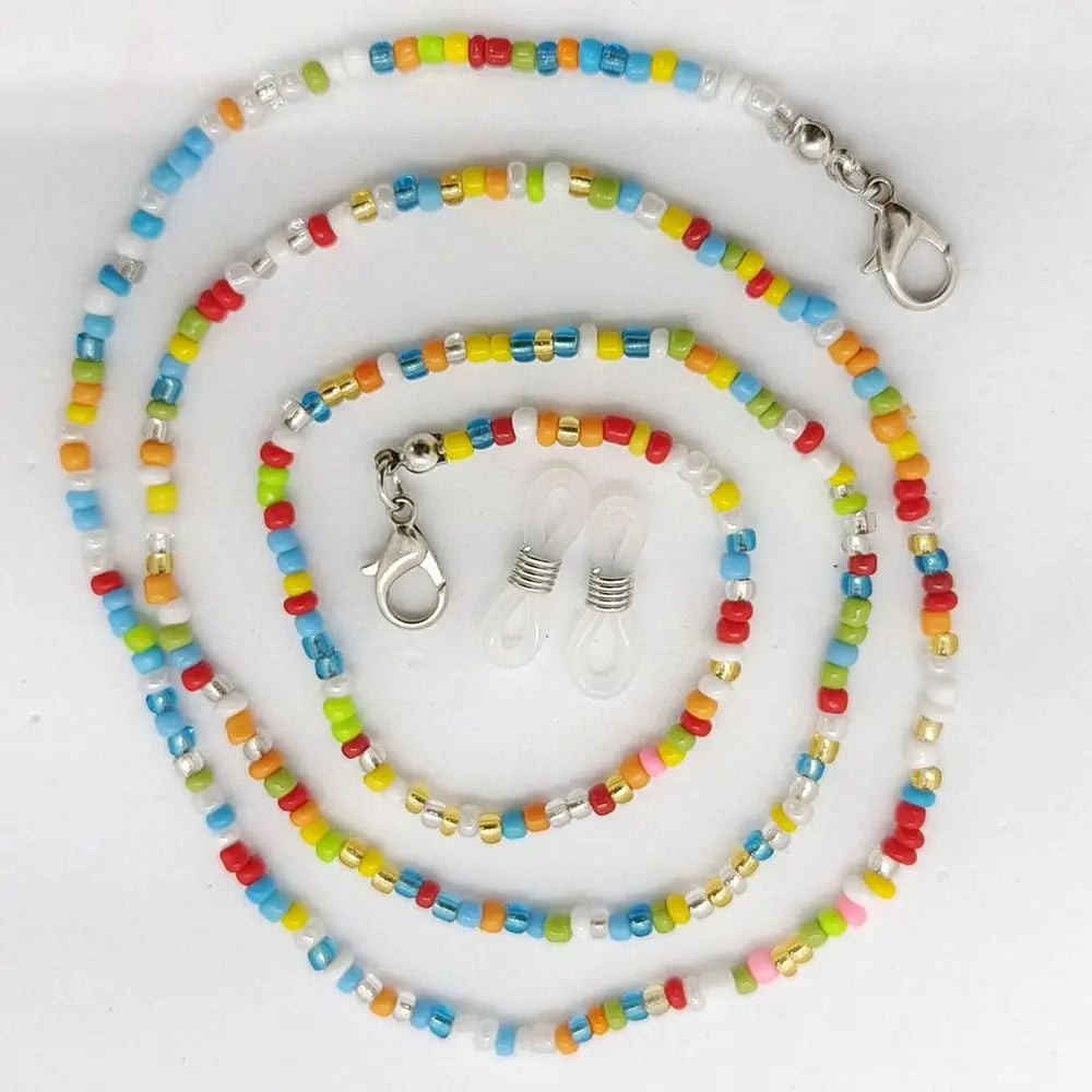 Chaîne de Lunettes Cristal Colorée – Cordon Lunettes de Soleil & Collier Tendance | Accessoire Femme
