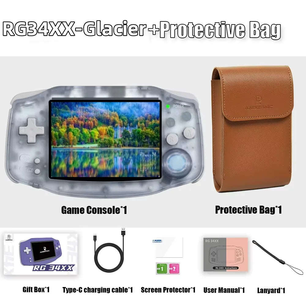 ANBERNIC RG34XX Console de Jeu Portable Rétro – Écran IPS 3.4'' HD | Linux, WiFi, Bluetooth, PSP