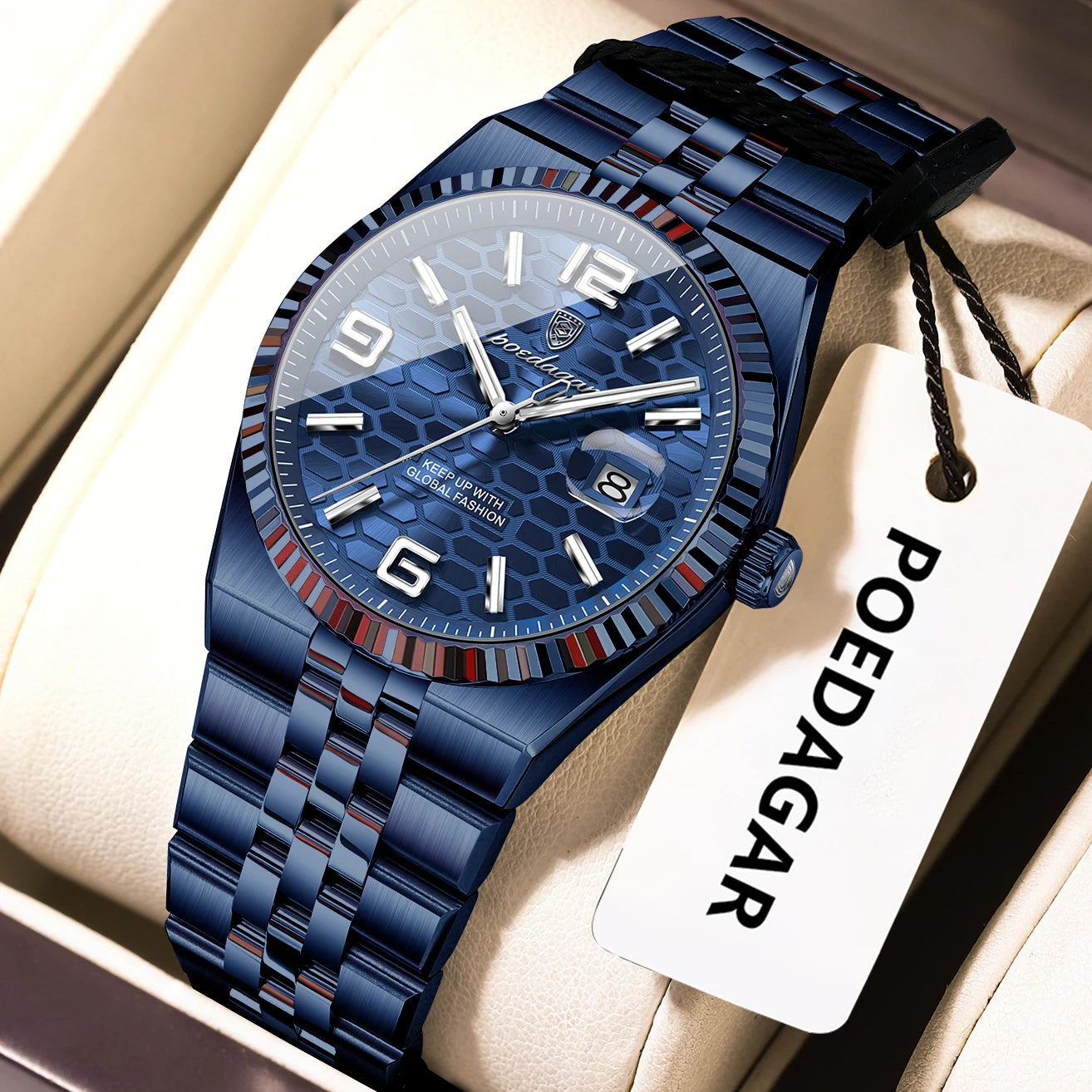 Montre Femme POEDAGAR Élégante Luxe Quartz – Lumineuse Étanche Date + Boîte Cadeau