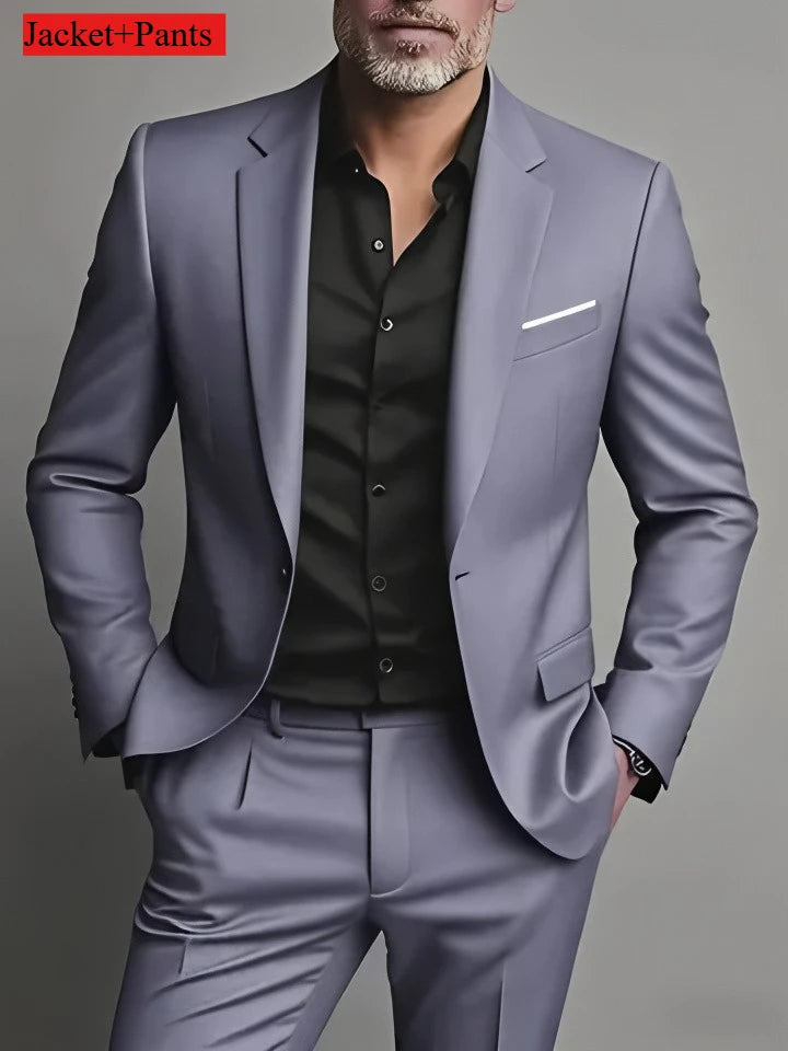 Costume Homme Slim Fit Noir – Ensemble Tuxedo Élégant Mariage & Cérémonie | Mode Homme Premium