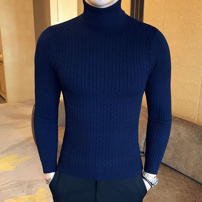 Pull Col Roulé Homme Casual Tricoté Laine Chaud Confortable Jumper Rollneck Hiver Tendance Élégant – Sweater Col Montant Premium Doux | Mode Homme Hiver Premium