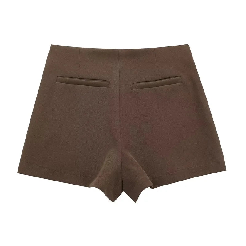 Damen-Skort asymmetrisch mit hoher Taille – Minirock-Shorts Rosa & Schwarz Fashion Casual | Sommer 2025