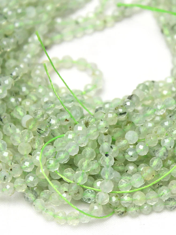 Perles Quartz Vert Raisin Naturel Facetté 2-3-4mm – Pierres Gemmes Vrac DIY | Bracelet, Boucles d'Oreilles & Bijoux Fait Main | Matériaux Lithothérapie
