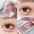 Palette Fards À Paupières 12 Couleurs Coeur Rose – Tons Froids Mat & Brun | Maquillage Coréen Naturel
