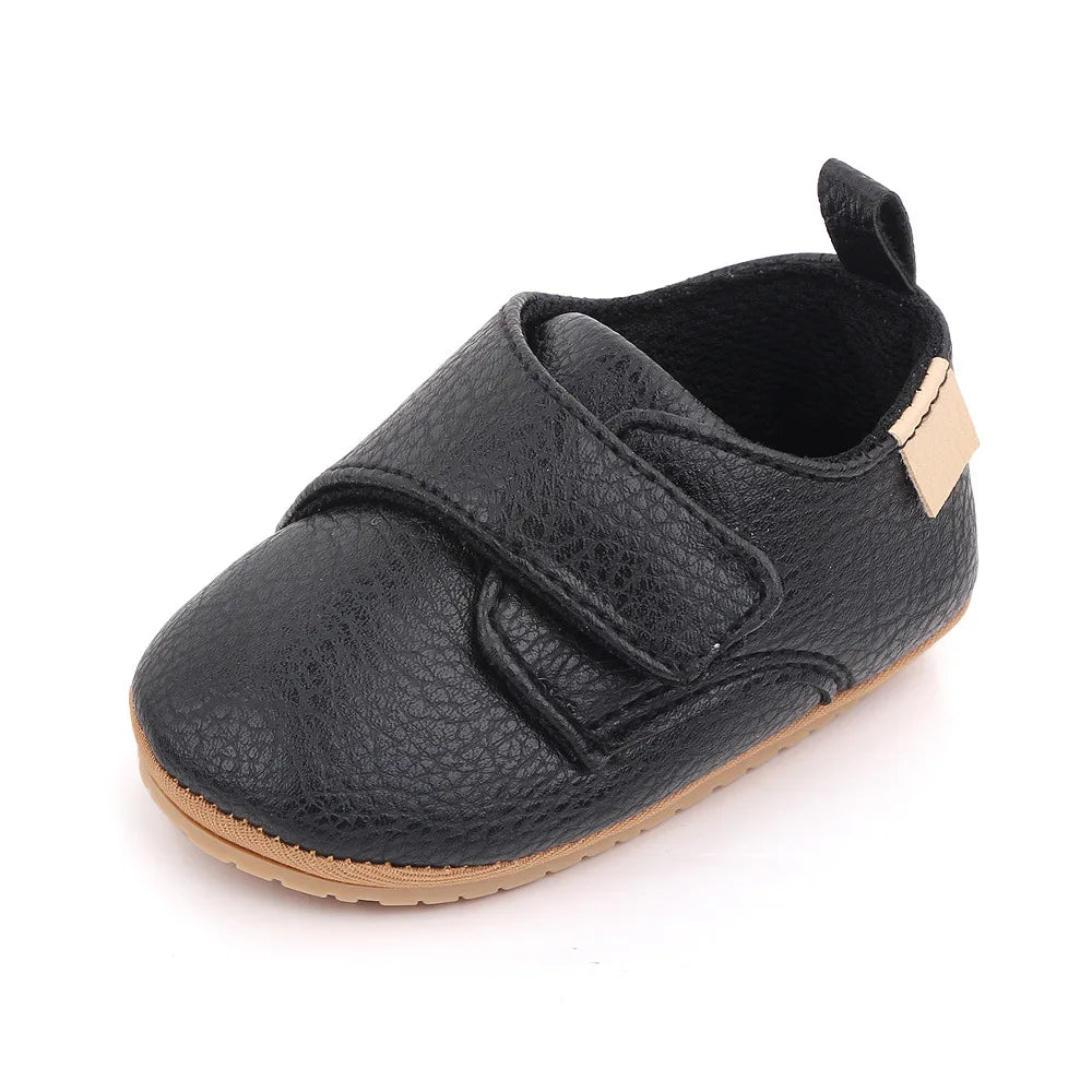 Chaussures Bébé Premiers Pas Cuir Semelle Caoutchouc Antidérapante – Mocassins Unisexe Nouveau-Né Toddler