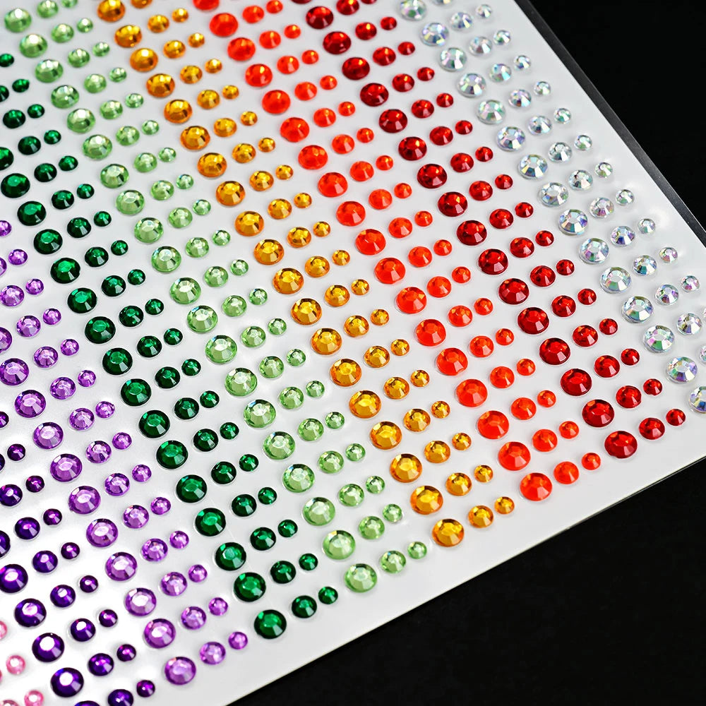 900 Strass Perle Visage 3/4/5mm – Stickers Autoadhésifs Waterproof | Bijoux Maquillage Mariage & Fête