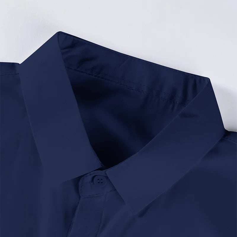 Chemise Homme Business Casual Couleur Unie Manches Courtes Été Sans Repassage Confortable Polyvalente Fashion Élégante Intemporelle – Chemise Premium Sans Repassage Business Casual Été | Mode Homme Business Casual Premium