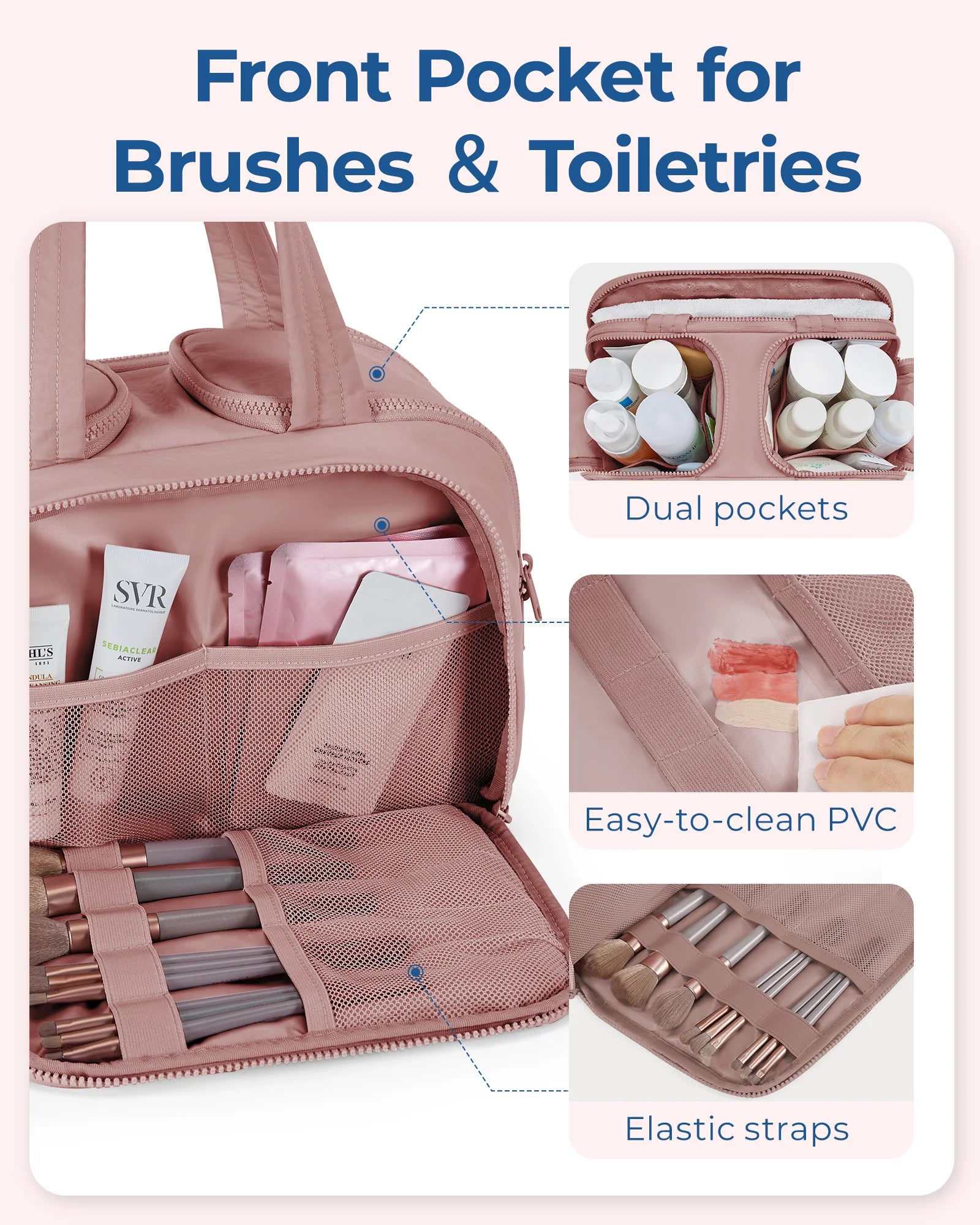 Sac Toilette Voyage BAGSMART – Grande Capacité | Trousse Cosmétique avec Poignée