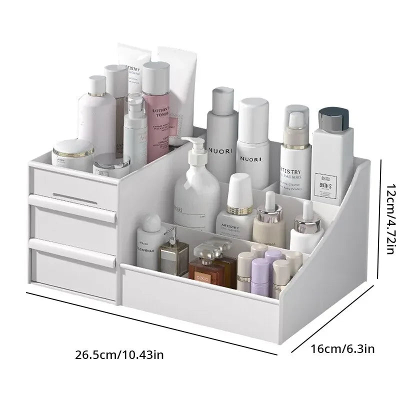 Boîte Rangement Maquillage Rose Tiroir Plastique – Étagère Bureau & Coiffeuse | Organisateur Cosmétiques Desktop