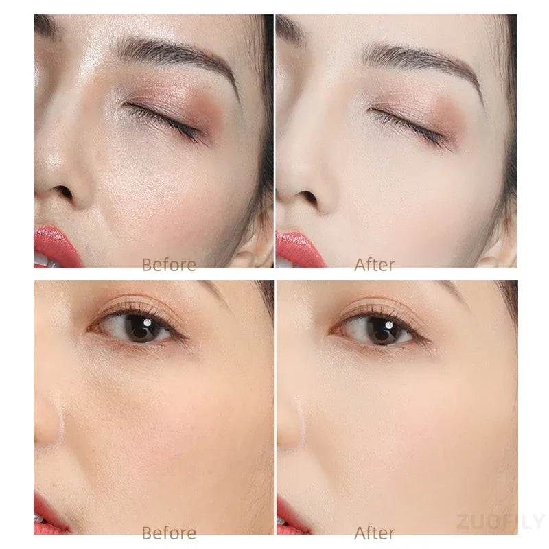 Poudre Compacte Visage avec Puff – Fond de Teint Lisse Correcteur Pores | Illuminateur Blanchissant Cosmétique