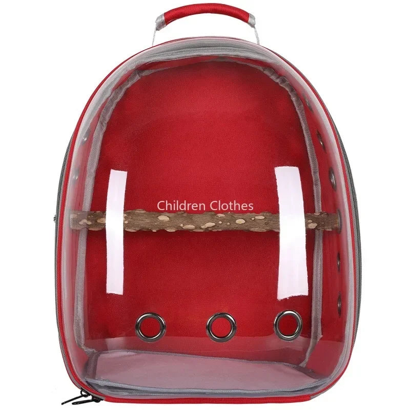 Sac Transport Perroquet & Oiseaux Backpack Acrylique – Perchoir, Mangeoire, Cage Portable | Perruche, Cocatièl & Lapin