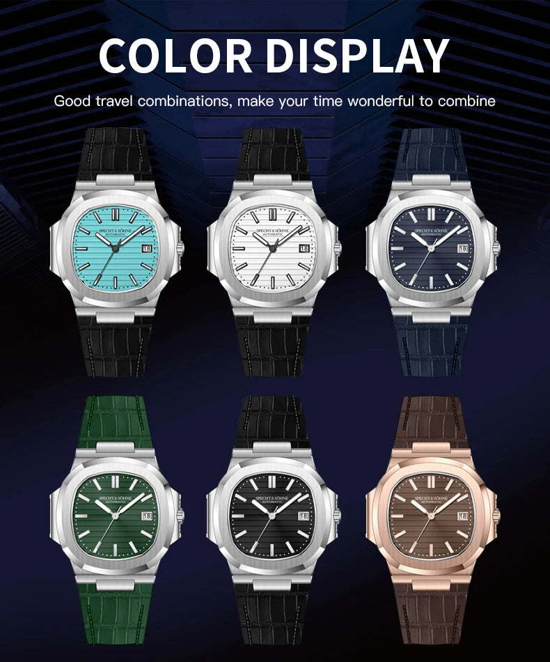 Specht&Sohne Herrenuhr Automatik Mechanik Japan 42mm Luxus Elegant Zeitlos | Specht&Sohne Premium Japan Automatik Mechanik Uhr