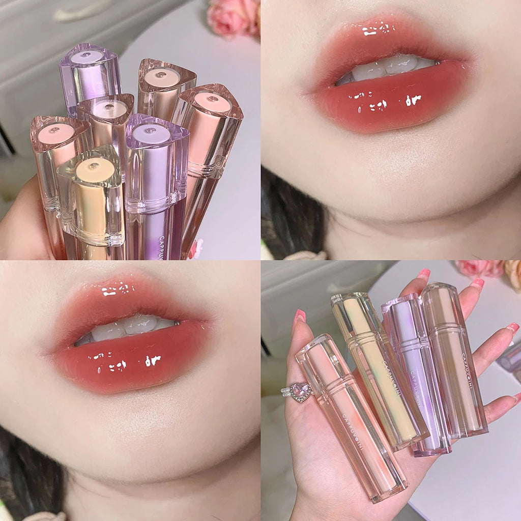 Gloss Miroir Iced Tea – Lip Glaze Jelly Transparent Waterproof | Rouge à Lèvres Liquide Effet Glacé