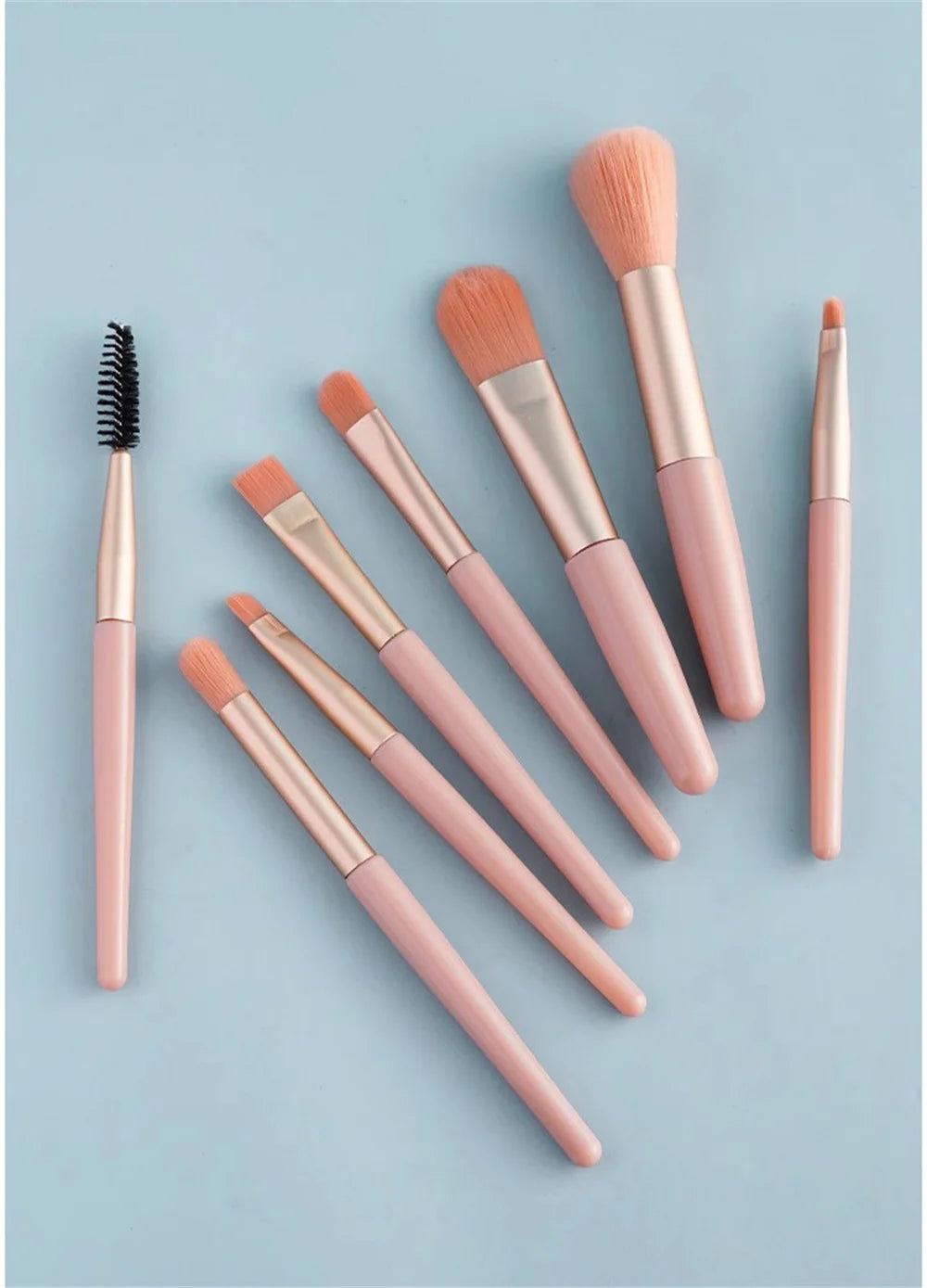 Set 8 Pinceaux Maquillage Professionnels - Fond de Teint, Blush & Yeux