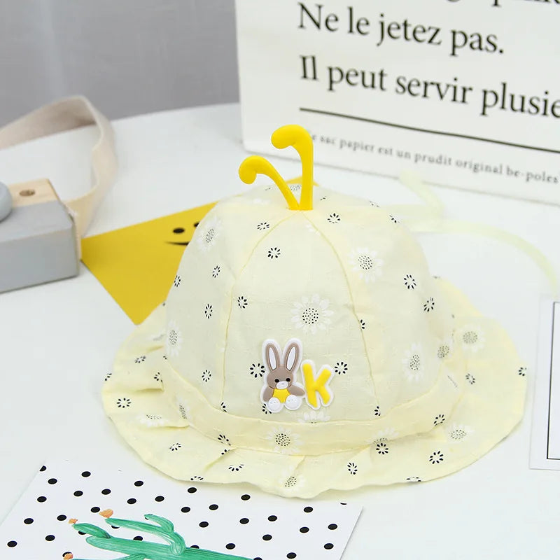 Baby-Sonnenhut Anti-UV Cartoon – Sommer-Strandhut Jungen Mädchen 0-8 Monate Sonnenschutz