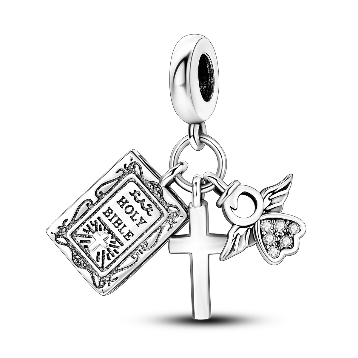 Charm Argent 925 Pendentif Croix, Ange, Pyramide & Pharaon – Breloque Spirituelle & Symbolique DIY | Compatible Bracelet Original | Bijou Personnalisé