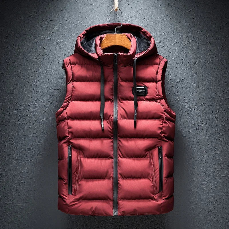 Gilet Homme Matelassé Coton À Capuche Zip – Sans Manches Casual Chaud Grande Taille Jusqu'au 6XL | Mode Homme Premium