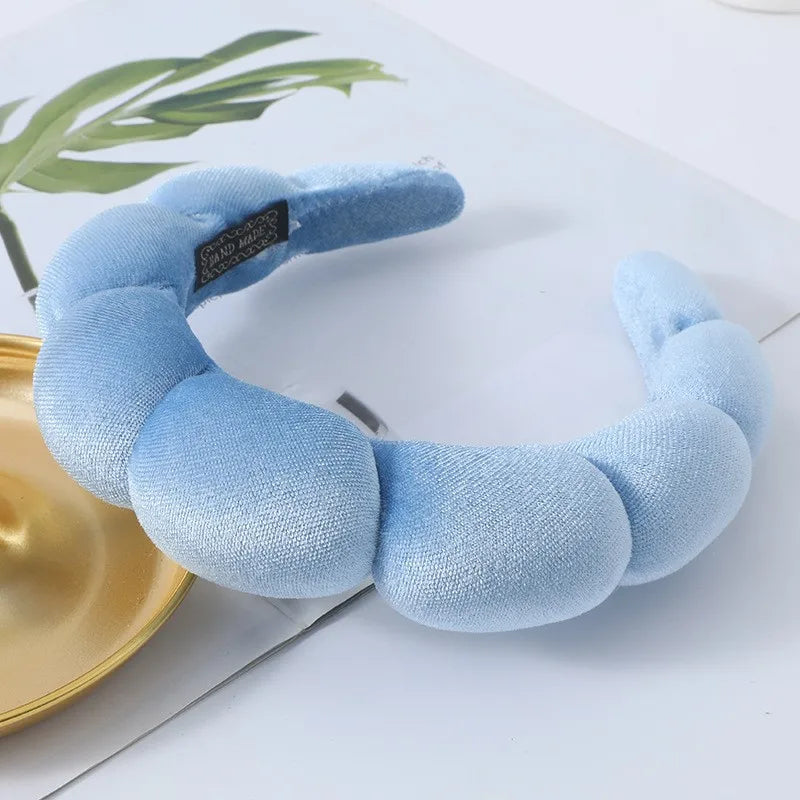 Bandeau Éponge Multifonction Femme – Soin Visage, Démaquillage & Douche | Serre-Tête Cheveux Absorbant