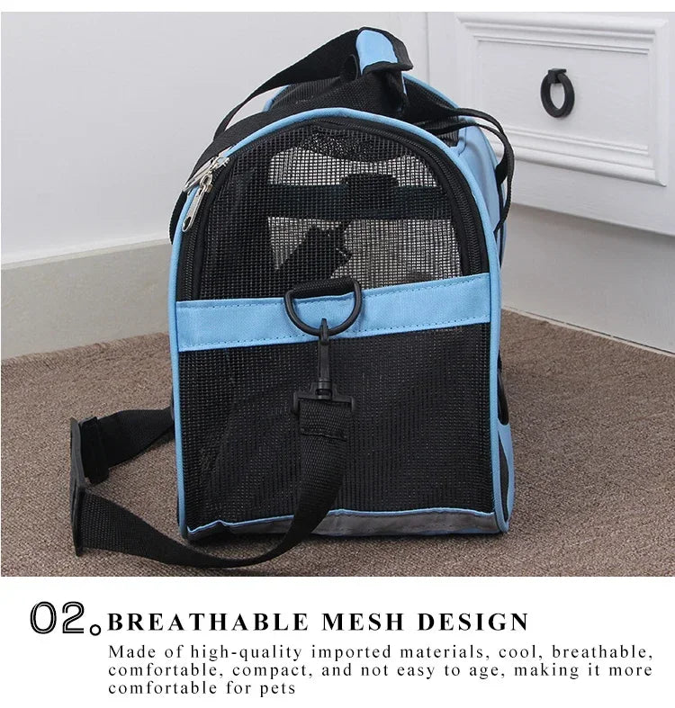 Sac Transport Chat & Chien Portable Mesh Respirant Pliable – Sac à Main Voyage Petite Race | Transport Animaux de Compagnie
