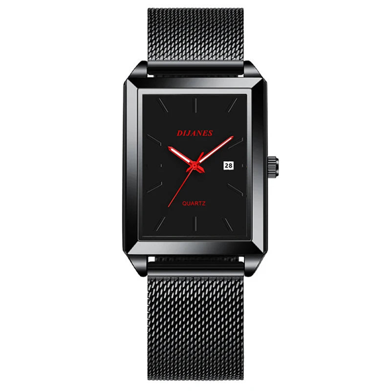 Montre Homme Minimaliste Ultra-Slim Quartz – Bracelet Maille Acier Business Casual Léger