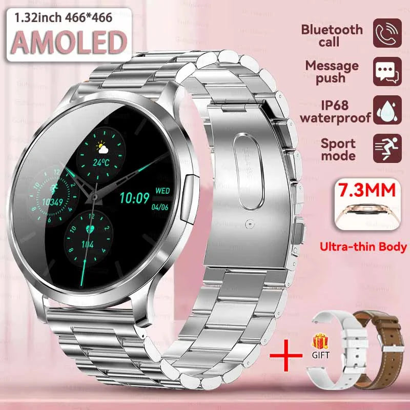 Smartwatch AMOLED 1.32" Unisexe 2025 – Cadran Personnalisable, Appels Bluetooth & Suivi Cardio | Sport & Fitness | Homme & Femme