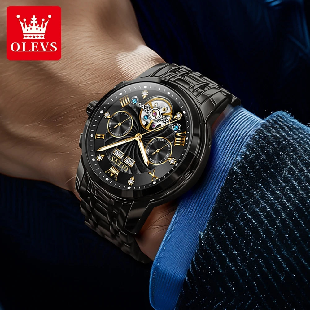 Montre Mécanique Automatique Luxe Homme OLEVS 7088 – Grand Cadran Lumineux Étanche Cadeau