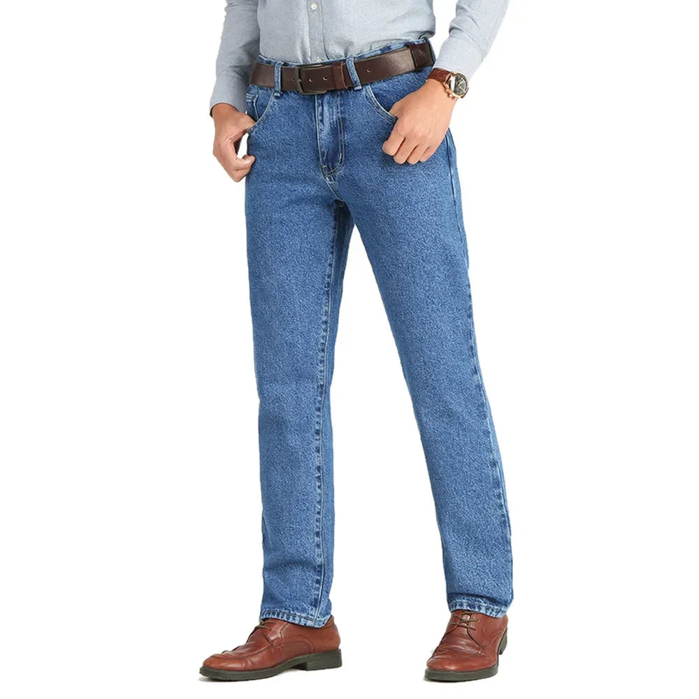 Jean Herren Business Klassisch Baumwolle Stretch Straight Slim Fit Denim Elastisch Frühling Sommer Herbst Elegante Freizeithose – Premium Vielseitige Jeans | Premium Herrenmode