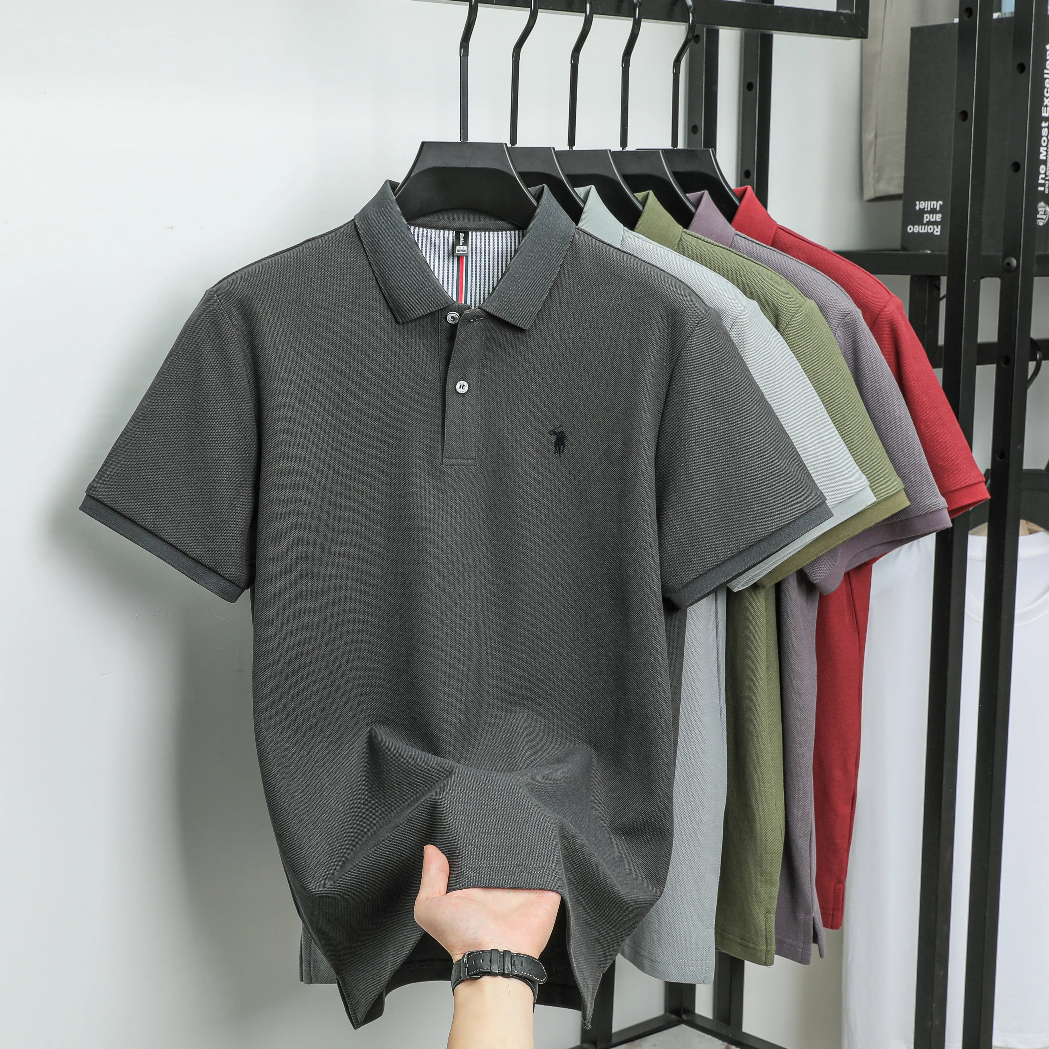 Polo Golf Coton 100% Brodé Homme – Qualité Premium Designer Personnalisé Été