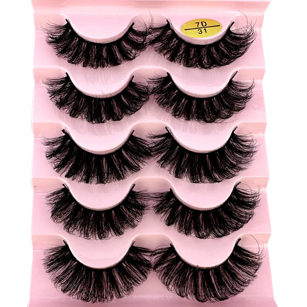 Faux Cils Cat Eye 3D – Lot 5 Paires | Manga Wispy Naturels Courbe D