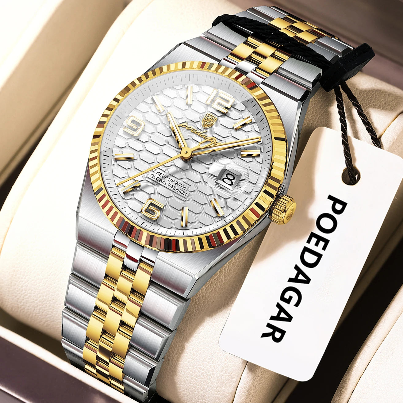 Montre Femme POEDAGAR Élégante Luxe Quartz – Lumineuse Étanche Date + Boîte Cadeau