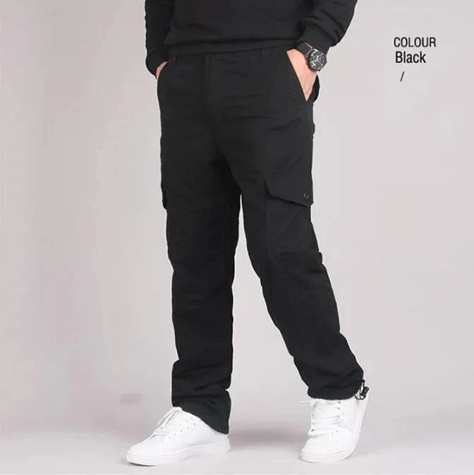 Herren Cargo Hose Winter Doppellagig Dickes Fleece Tarnung Taktisch Baumwolle Baggy Casual Warm | Cargo-Hose Tactical Premium Camouflage Fleece