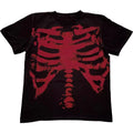 T-Shirt Homme Crâne Noir Rouge Dark Goth Y2K Shibuya Manches Courtes Imprimé Graphique Streetwear – Tee Absurde Tendance | Mode Homme Goth Urban
