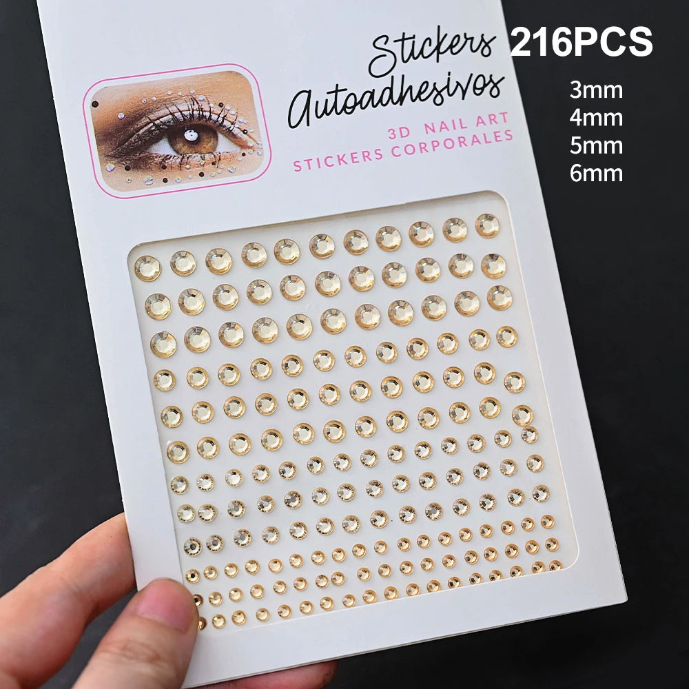 Stickers Strass Visage – Tatouages Temporaires Glitter Diamant | Fête & Maquillage