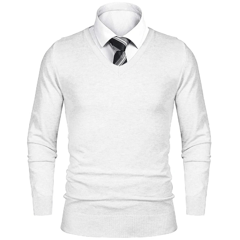 Pull Homme Business Casual Col V Motif Animal Tricot Léger Laine Luxe Outdoor Saison Froide – Sweater Élégant Tendance | Mode Homme Premium