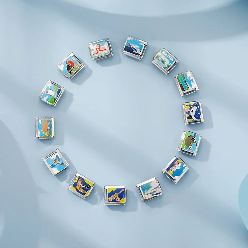 Niedlicher Tier-Charm für italienisches Armband, Edelstahl 9 mm