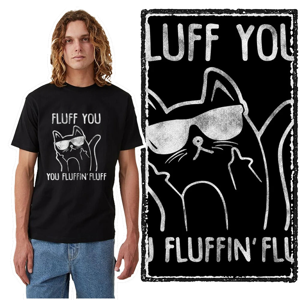T-Shirt Homme 100% Coton Imprimé Chat Cool Loose Été Manches Courtes Col Rond Casual Tendance – Tee Graphique Félin Streetwear | Mode Homme Premium