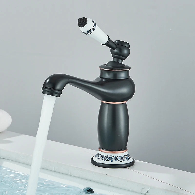 Robinet Lavabo Laiton Antique Style Classique – Mitigeur Mono-Commande Eau Chaude & Froide | Vasque Salle de Bain