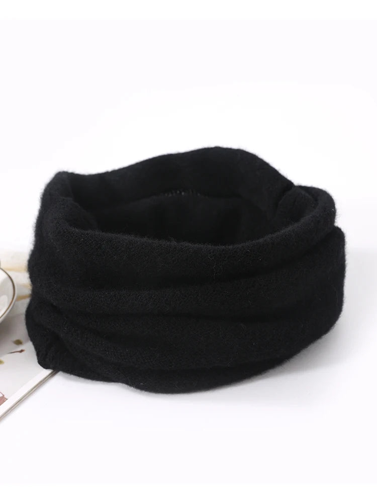 Tour de Cou Laine Mérinos 100% Femme – Écharpe Tube Ajourée, Cache-Oreilles & Masque Visage | Automne Hiver | Headband Chic