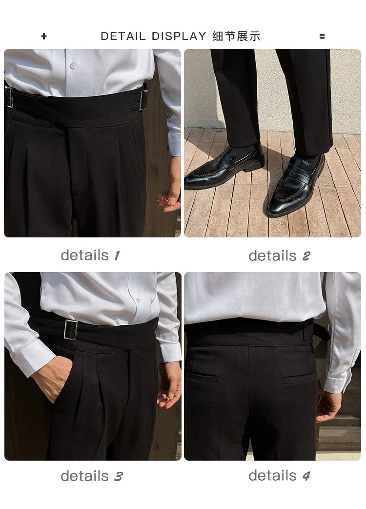 Anzughose Naples Gurkha Slim Fit 2025 – Chino High Waist Hochzeit Party Casual