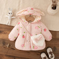 Veste Bébé Fille Hiver à Capuche – Manteau Chaud Épais Mignon 9 Mois à 3 Ans